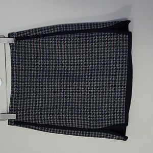 J. Crew  houndstooth wool mini skirt Green Sz 2 Academia